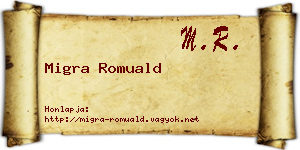 Migra Romuald névjegykártya